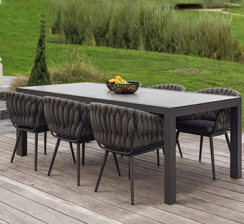 プレミアムヴィラテラス金属製のテーブルと椅子レジャーガーデン庭園軽奢岩板のテーブルホテル民宿バル..