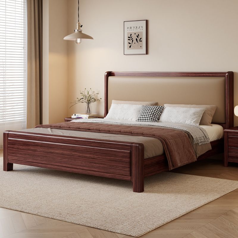 実の木のベッドくるみの木の色の現代の新しい中国式1.5メートル1.8メートルのダブルのベッドの結婚式の..