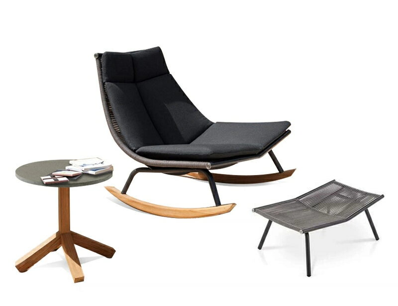 屋外籐編みのロッキングソファ庭のバルコニー怠け者のリクライニングチェア屋外リゾート日光浴ロッキングテーブル