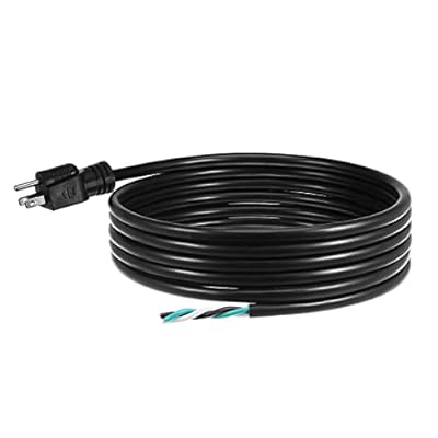 AC電源ケーブル 1.5m 12 AWG 3フォークワイヤ 電源ケーブル 5-15P 汎用 交流電器 電動工具 ブラック
