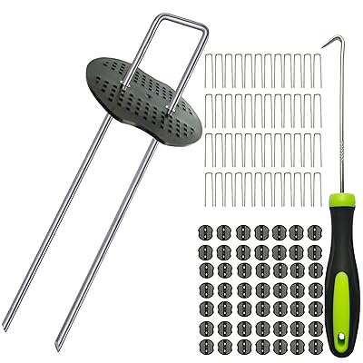 Uピン杭 黒丸付 防草シート 固定用 人工芝 おさえピン 20cm 100本セット