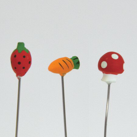 azi-azi/ミニピック　イチゴ／ニンジン／キノコ（3種セット）　/PK-118【01】[3個] ガーデニング・園芸..