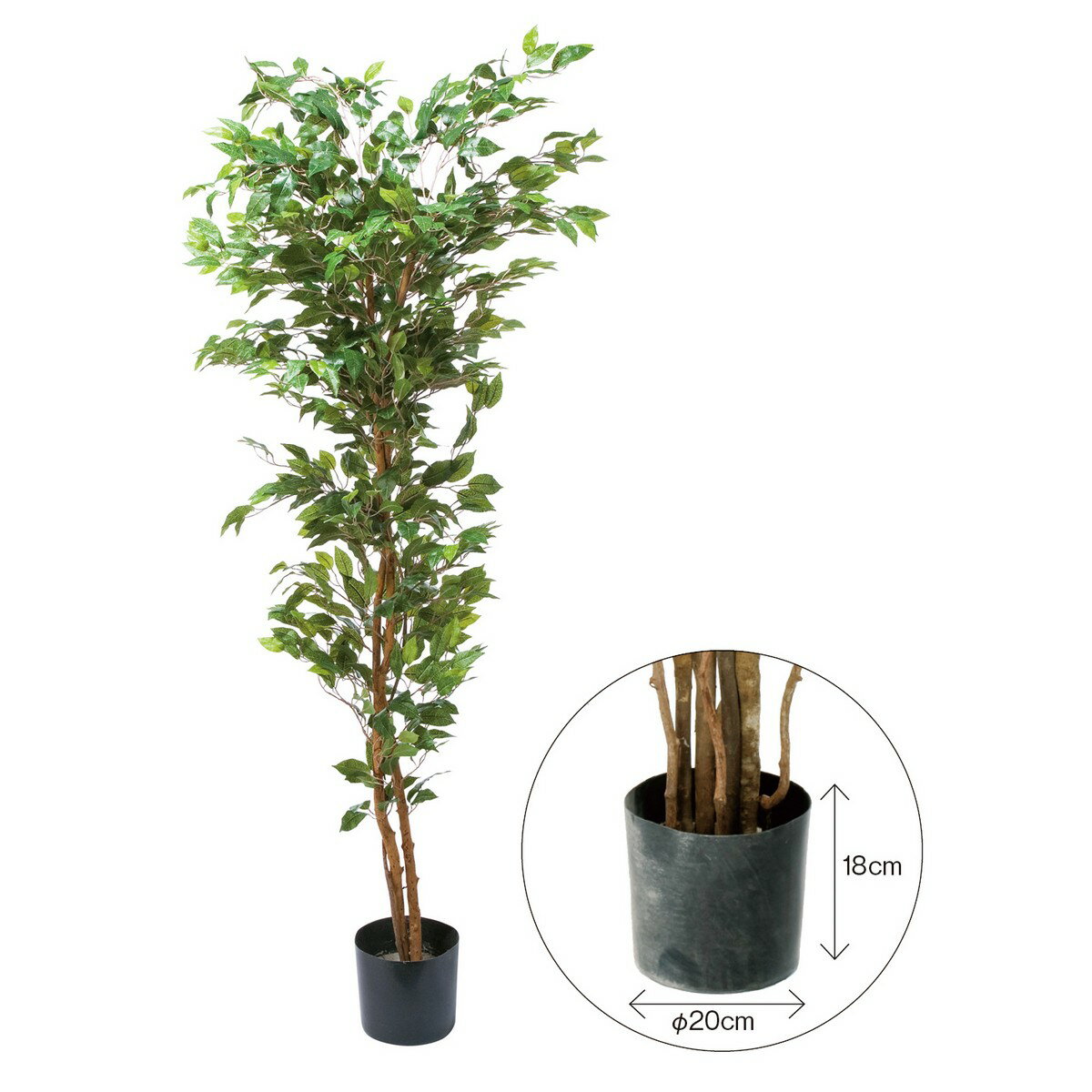 【直送】【人工観葉植物】YDM/ベンジャミンフィカス　180cm　樹木のみ※ポットなし/GLP1290※返品代引不..