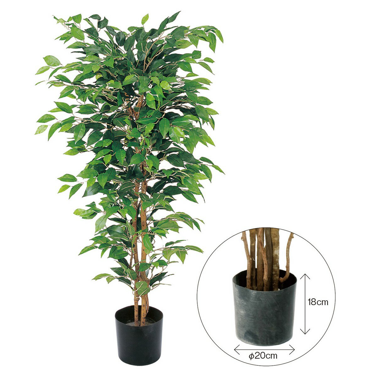 【直送】【人工観葉植物】YDM/ベンジャミンフィカス　150cm　樹木のみ※ポットなし/GLP1300※返品代引不..