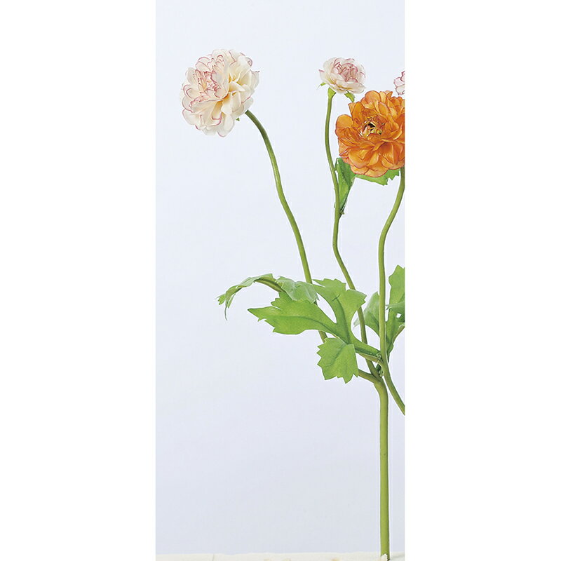 【造花】アスカ/ラナンキュラス×1 ツボミ×1 クリームレッド/A-32969-011R【01】【取寄】 造花（アーティフィシャルフラワー） 造花 花材「ら行」 ラナンキュラス