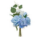 即日 【造花】YDM/フレグランスローズバンドル ブルー/FB2453-BLU|造花 バラ造花（アーティフィシャルフラワー） 造花 花材「は行」 バラ 手作り 材料