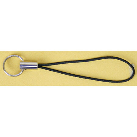 NBK日本紐釦貿易/ゴム紐ストラップ （5本入）黒紐/シルバー/KD170【10】 手芸用品 アクセサリー ストラ..