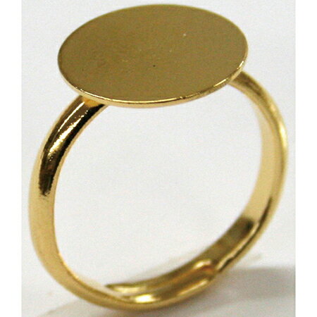 NBK/台付指輪 フリーサイズ 5個 K21-01-003 ゴールド/KE609-G【10】【取寄】 手芸用品 アクセサリー アクセサリーパーツ 手作り 材料