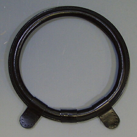 NBK/本革持ち手 リング型 15cm 2本 黒/KT37-B【10】 手芸用品 持ち手・金具 持ち手 手作り 材料
