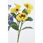 【造花】アスカ/パンジーブッシュ×3 つぼみ×2 #010 イエロー/A-33247-10【01】【取寄】《 造花(アーティフィシャルフラワー) 造花 花材「は行」 パンジー 》