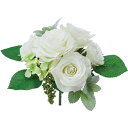 【造花】YDM/ローズミックスブッシュ クリーム/FB-2487-CR【01】 造花(アーティフィシャルフラワー) 造花 花材「は行」 バラ