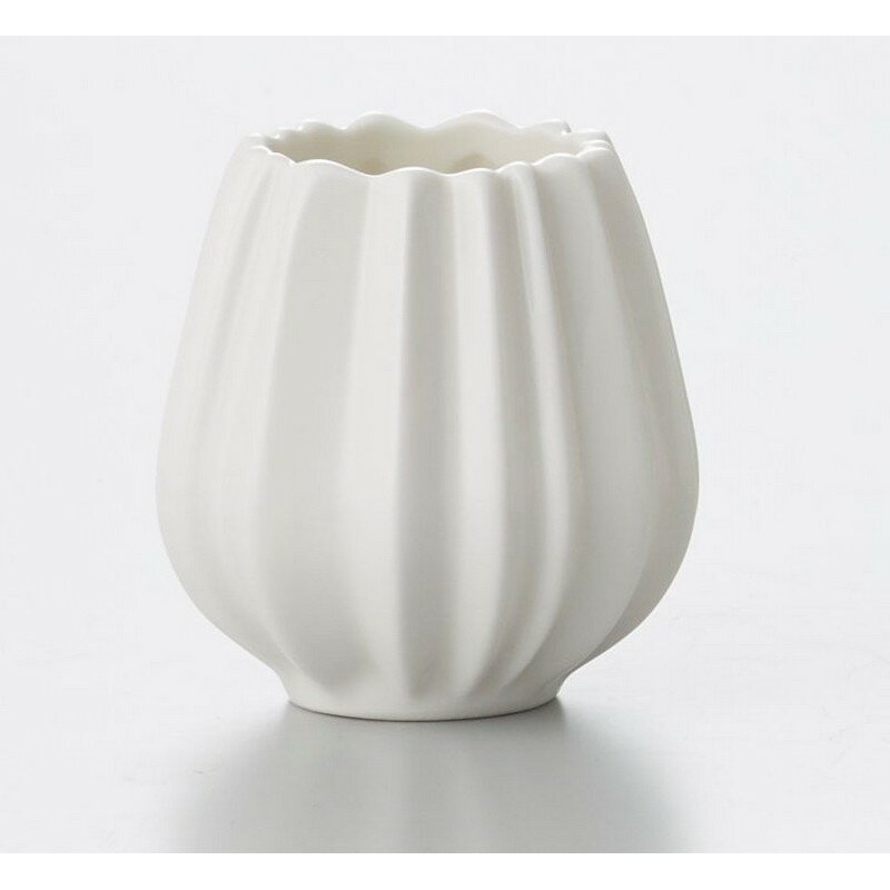 クレイ/Pleats （プリーツ）5.5Φ5.5H　WHITE/366-260-100【01】【取寄】 花器、リース 花器・花瓶 陶器花器