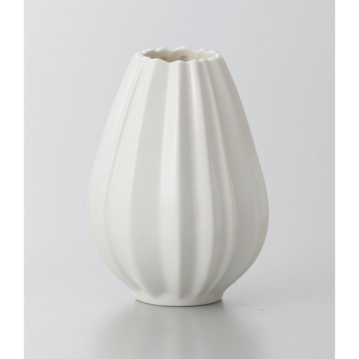 クレイ/Pleats （プリーツ）7.5Φ10H　WHITE/366-262-100【01】【取寄】[2個] 花器、リース 花器・花瓶 陶器花器