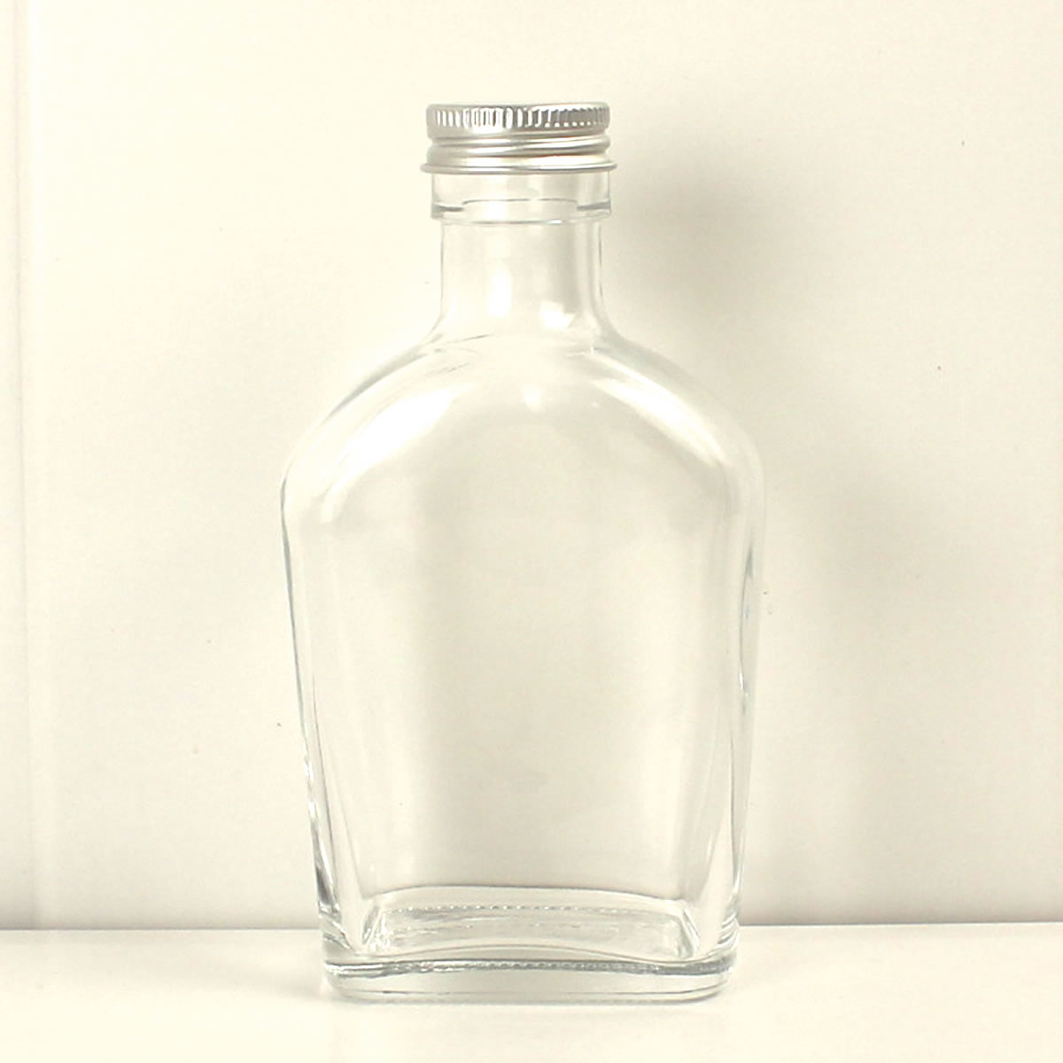 即日 ハーバリウム瓶 (ウィスキー2：スキットル)200ml アルミ銀キャップ付《ハーバリウム 瓶・ボトル ガラス瓶》