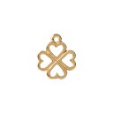 NBK日本紐釦貿易/クローバー チャーム 2個入 ゴールド/A22-70【10】 手芸用品 アクセサリー アクセサリーパーツ 手作り 材料