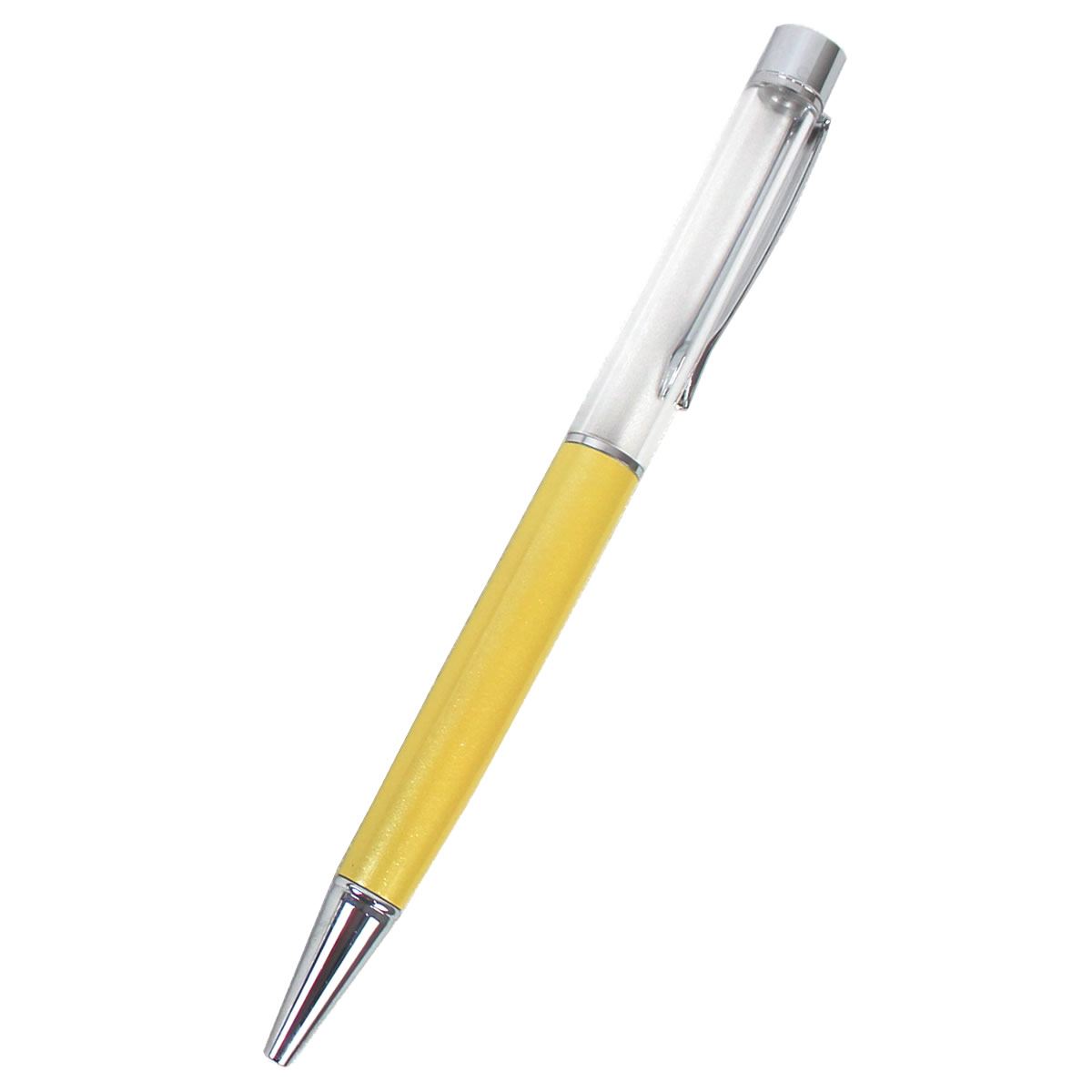 ハーバリウムボールペン（銀クリップ） イエロー（ラメ付き）【07】【取寄】 ハーバリウム ボールペン ボールペン