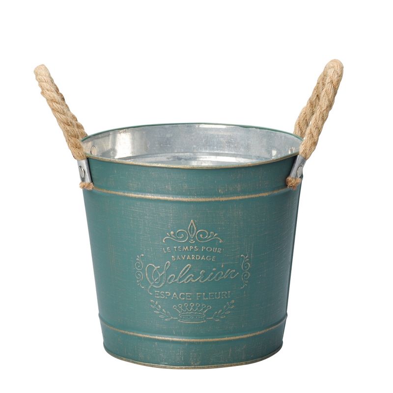 GREENHOUSE/グレイスフルグリーンポット グリーン ラウンドL/4358-B ガーデニング・園芸用品 植木鉢・フラワーポット アイアン・ブリキ鉢