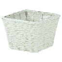 大橋新治商店/ホワイトコルネバスケットスクエアD5/24-845【01】 花器、リース 花かご・フラワーバスケット フェイク素材バスケット