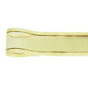 青山リボン/ゴールドエッジミューズ 25mm×10m #003/3264-3【01】 リボン オーガンジーリボン ワイヤー入りオーガンジーリボン