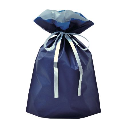 ササガワ/巾着袋 ネイビー 大 1P/50-4560【01】[5枚] ラッピング用品 、梱包資材 ラッピング袋・プレゼ..