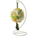 【造花】YDM/ボールアレンジ イエロー/FPN-0037【07】 造花(アーティフィシャルフラワー) 造花ギフト 仏花