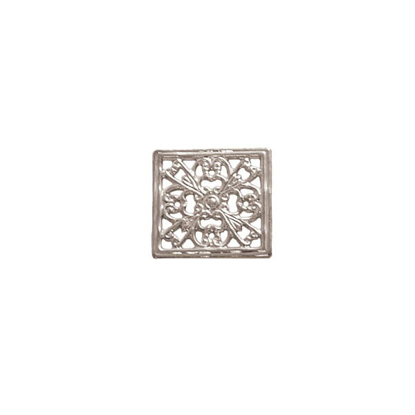 エルベール/透かしパーツ 四角 約4個 シルバー/BJ-350S【07】[3袋] 手芸用品 アクセサリー アクセサリ..