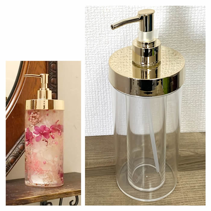 簡単ハーバリウムディスペンサー容器（接着剤不要） ゴールド【07】【取寄】 ハーバリウム デザイン容器 デザインボトルのサムネイル