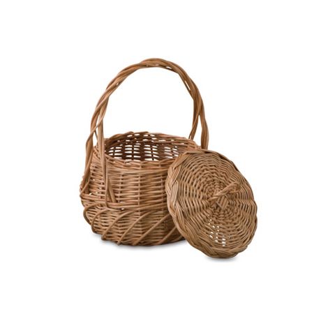 POSH LIVING/ウィッカーバスケット/10583【07】 花器、リース 花かご・フラワーバスケット 蓋つきバスケット