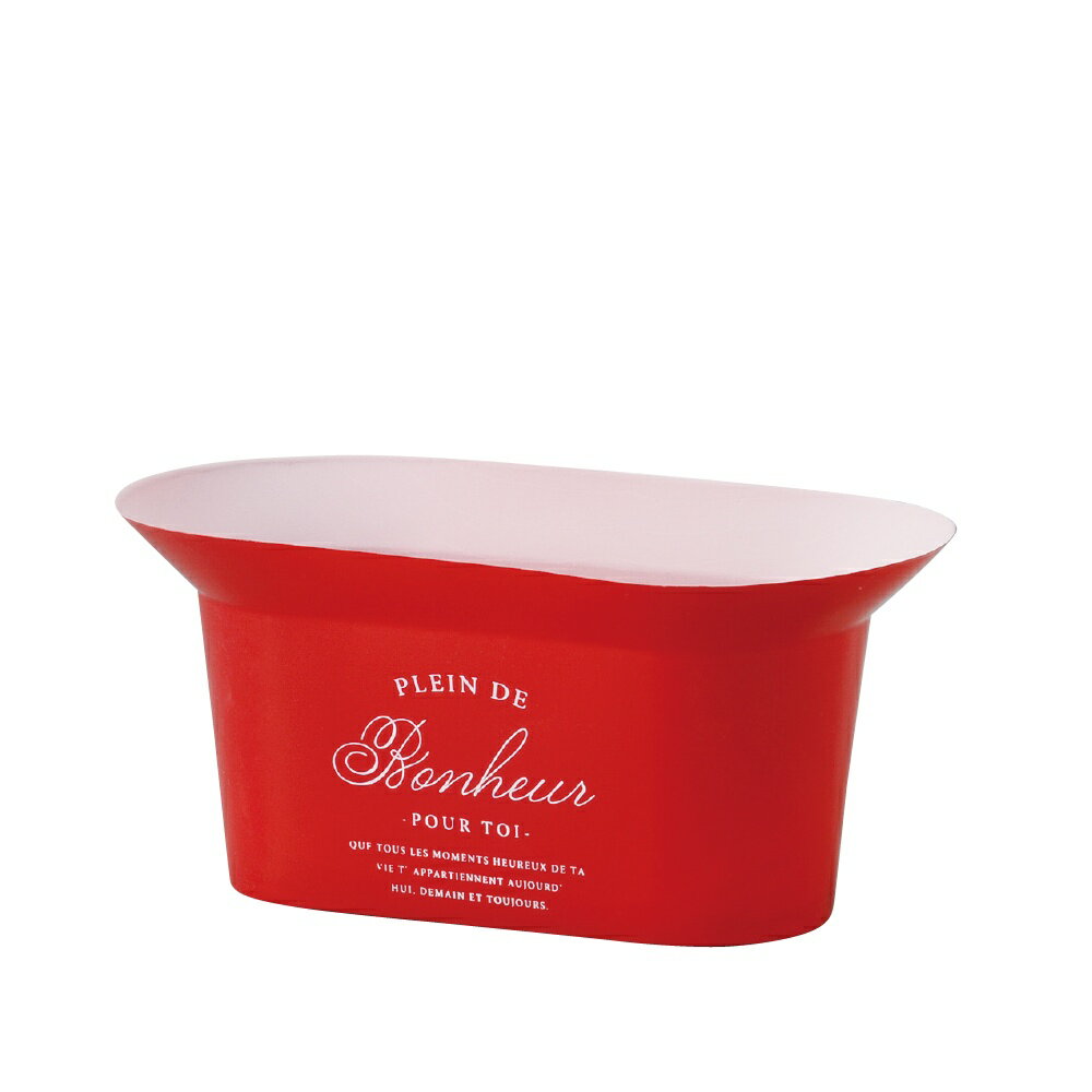 GREENHOUSE/カラープリントプラポットオーバル レッド/4657-RD【01】[10個] 花器、リース 花器・花瓶 ..