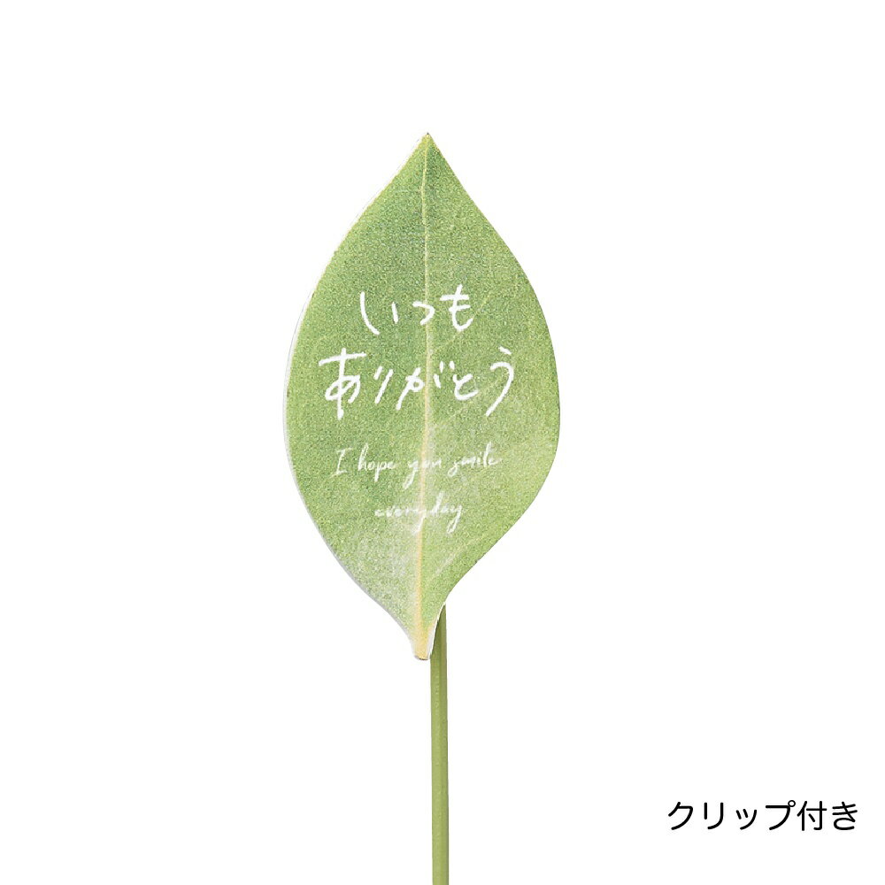 GREENHOUSE/木製プレートピック 葉っぱにありがとう 本/4767【01】【取寄】 花資材 フローリスト道具 フラワーピック メッセージ入りピック