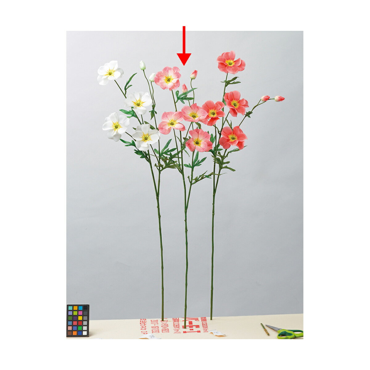 【造花】アスカ/ラナンキュラス×4 つぼみ×2 ピンク/A-34151-3【01】 造花（アーティフィシャルフラワー） 造花 花材「ら行」 ラナンキュラス