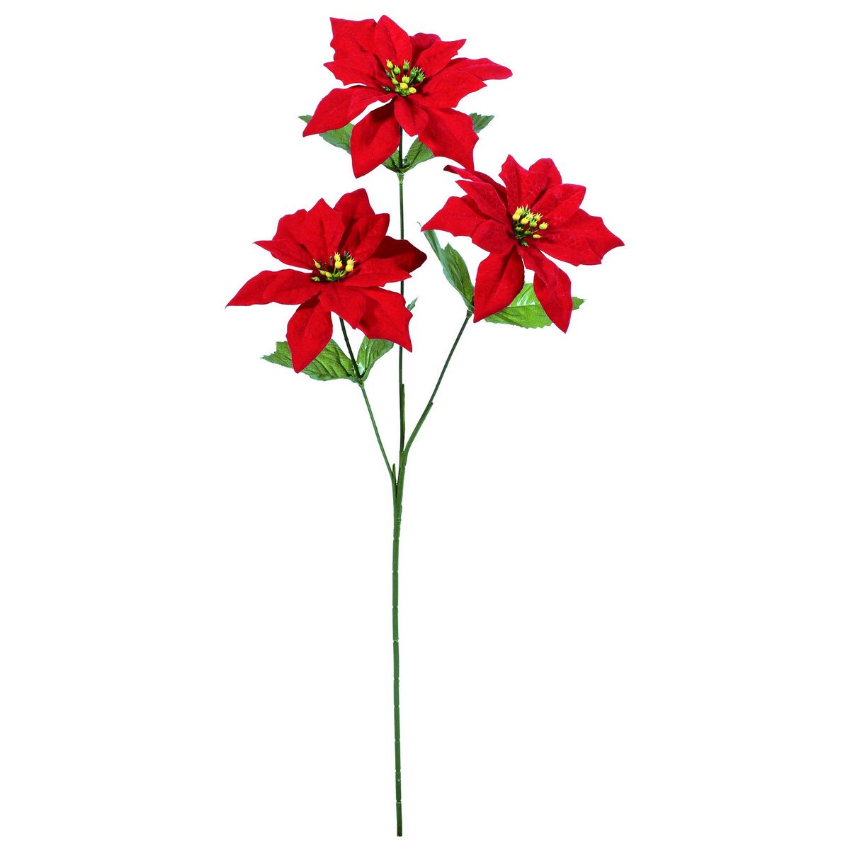 YDM/ベルベットポインセチア×3 レッド/FS-6112-R 造花（アーティフィシャルフラワー） 造花 花材「は行」 ポインセチア