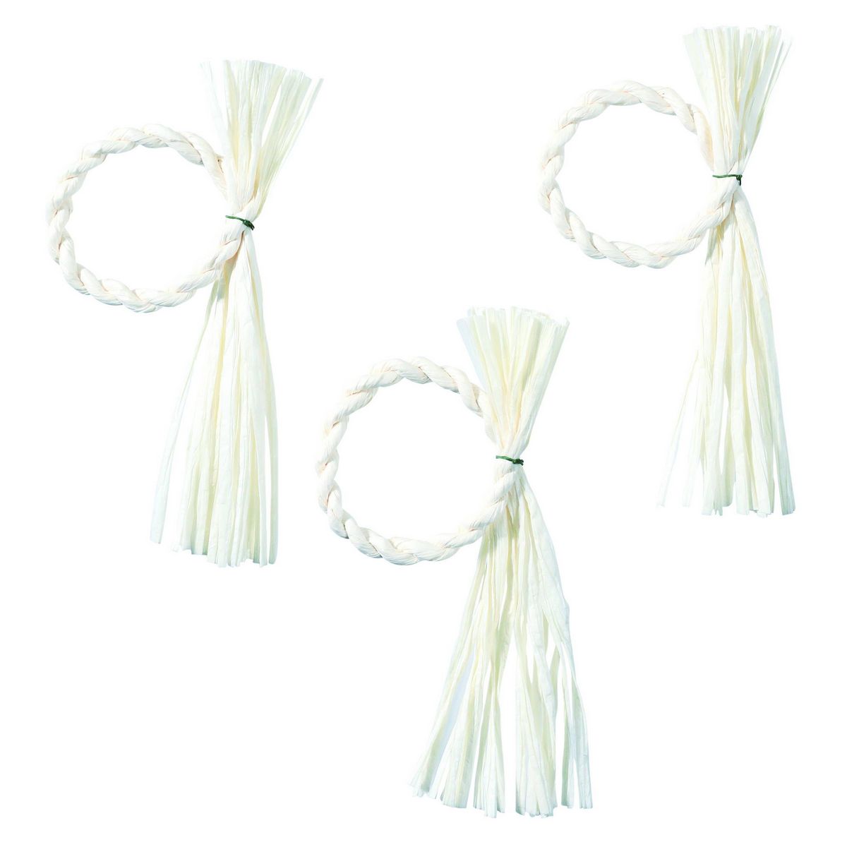 YDM/20cmミニしめ縄パック3P 生成り/NMCD-132【01】 花器、リース しめ縄・正月飾り しめ縄リース土台(紙)