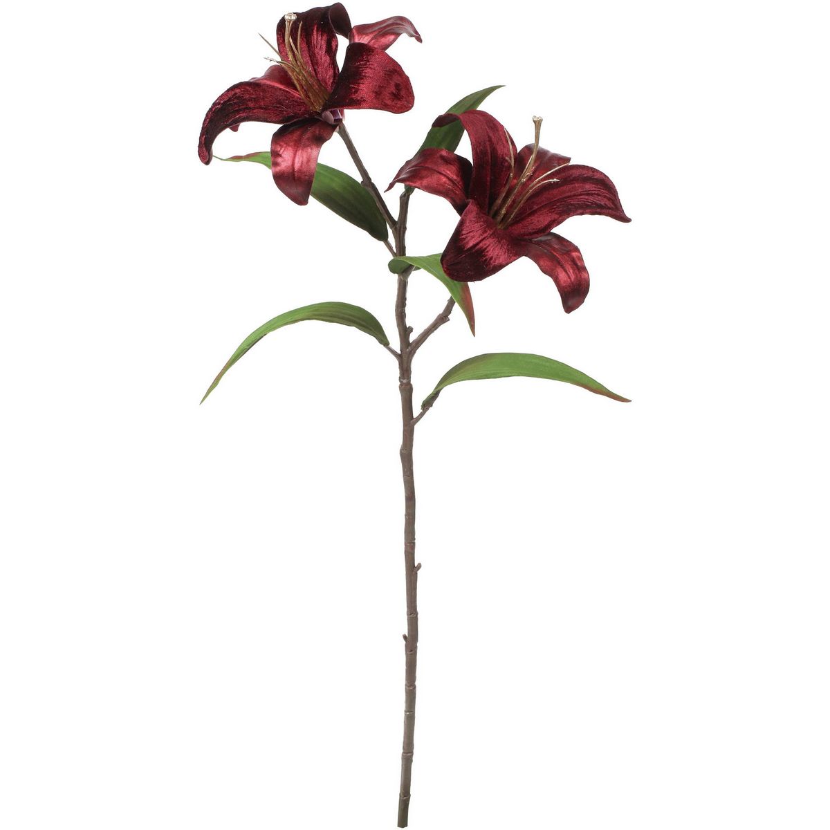 【造花】YDM/ベルベットリリースプレー バーガンディー/FS-9095-BUR【01】 造花（アーティフィシャルフラワー） 造花 花材「や行」 ユリ（百合）・リリー