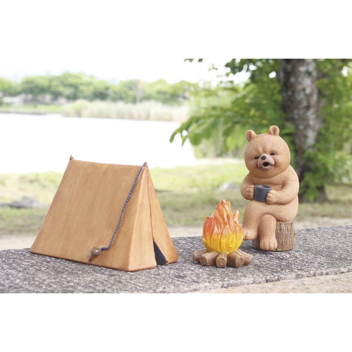 村田屋産業/レジンダッドベアーキャンプ/3269【07】 ガーデニング・園芸用品 ガーデニング雑貨・オーナメント ミニチュア 庭 グッズ 装飾 インテリア おしゃれ かわいい 小物 お月見 イースター ハロウィン [2]