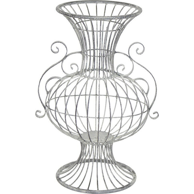 村田屋産業/アイアンシャビーベースクリーム/6044【07】【取寄】 ガーデニング用品 プランター ワイヤーバスケットのサムネイル