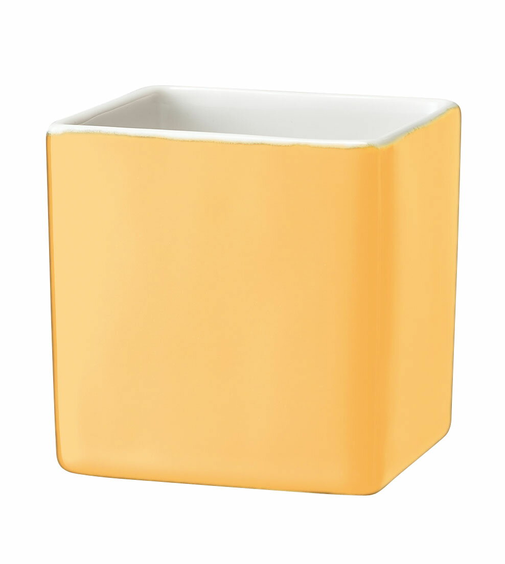 松村工芸/ビーンズキューブ　MC−1106　33クリームイエロー/155-1106-33【01】[4個] 花器、リース 花器・花瓶 陶器花器