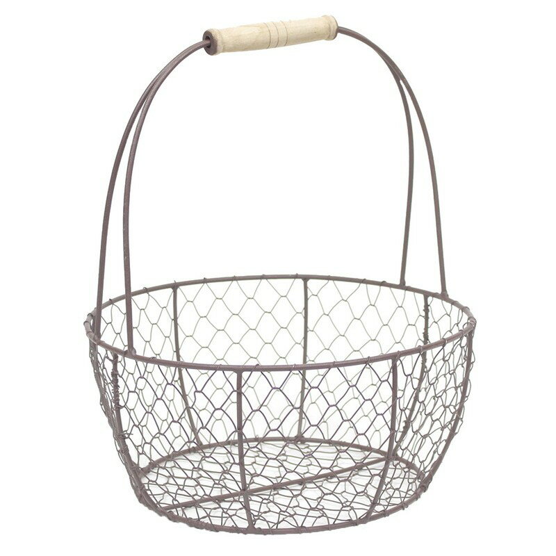 村田屋産業/ワイヤーバスケット円型ブラウンL/3095【07】 花器、リース 花かご・フラワーバスケット ワイヤーバスケットのサムネイル