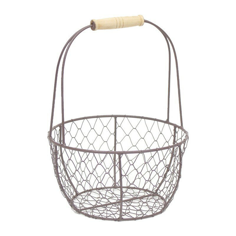 村田屋産業/ワイヤーバスケット円型ブラウンS/3097【07】 花器、リース 花かご・フラワーバスケット ワイヤーバスケット