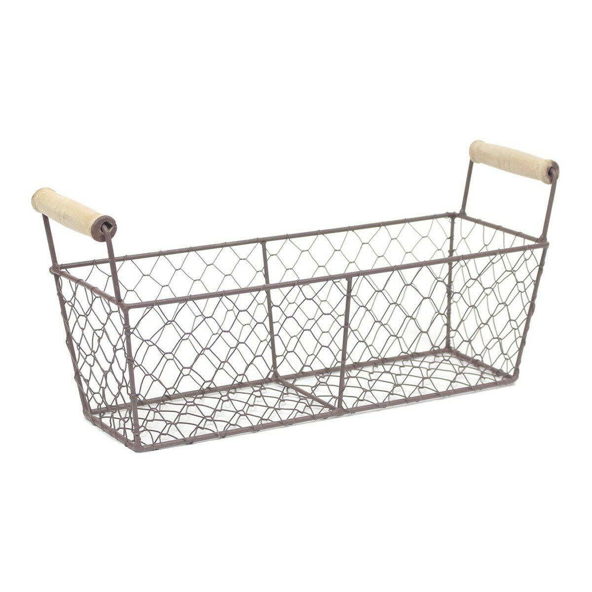 村田屋産業/ワイヤーバスケット長角ブラウン/3099【07】 花器、リース 花かご・フラワーバスケット ワイヤーバスケットのサムネイル