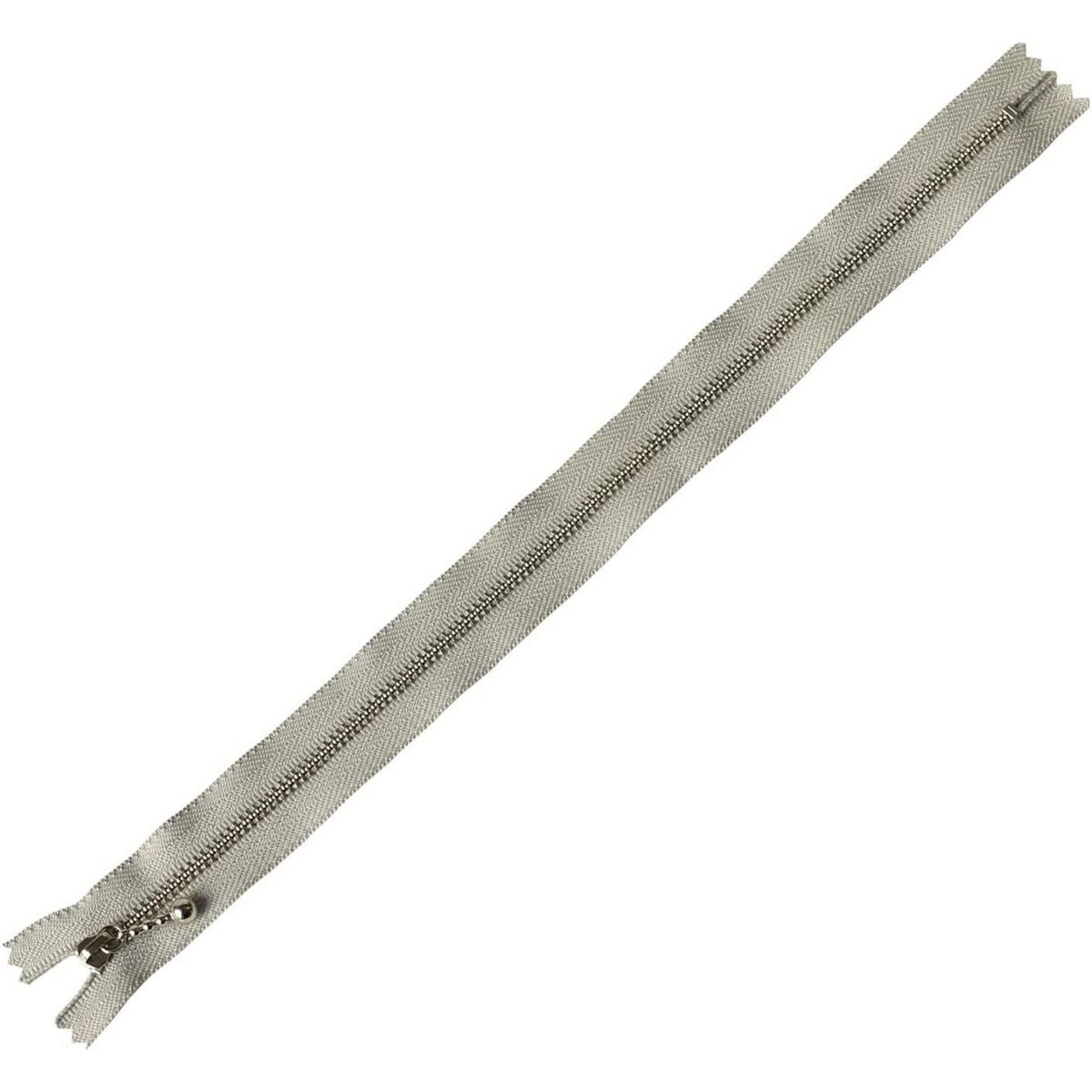 NBK日本紐釦貿易/玉付きファスナーシルバー 35cm col.576 グレー 10本入り/3N35-576【10】 手芸用品 ソーイング資材 ファスナー 手作り 材料