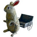 彩か/野ウサギ＆リヤカー/CCI-177【07】【取寄】 ガーデニング用品 雑貨・置物・オーナメント 置物・オーナメント