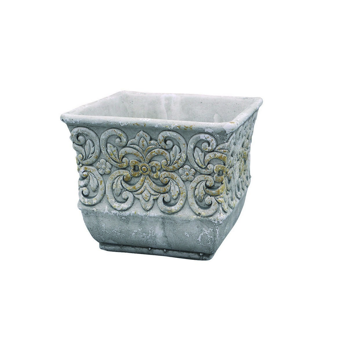 DELLKI/ローブスクエア L－GY/ER45GY【07】【取寄】[2個] ガーデニング用品 ポット・鉢 セメントのサムネイル