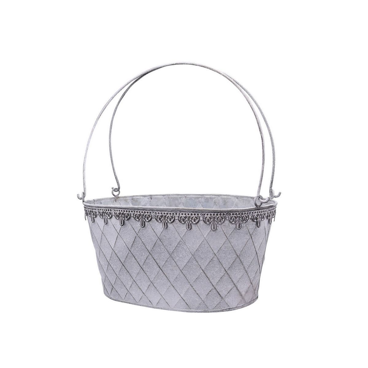 植木鉢 おしゃれ DELLKI/コリエハンドル S−WH/RT06WH【07】[2個] ガーデニング・園芸用品 フラワーポット アイアン・ブリキ鉢のサムネイル