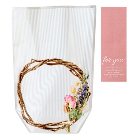 HEADS/フォトプリントOPPスタンドバッグ／リースフラワー−3（50枚/PPW-OSB3【01】 ラッピング用品 、梱..