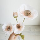 【造花】アスカ/ポピー×3 つぼみ×1 #001P ホワイトピンク/A-34641-1P【01】 造花(アーティフィシャルフラワー) 造花 花材「は行」 ポピー