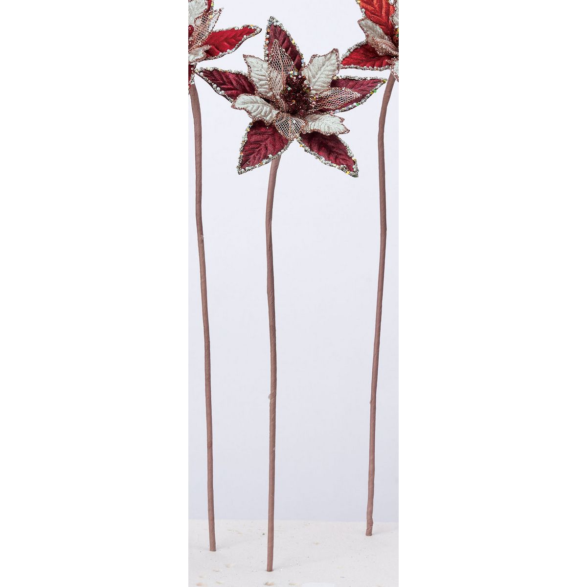 【造花】アスカ/ジュエルラインポインセチア #015 バーガンディ/AX60413-15【01】 造花（アーティフィシャルフラワー） 造花 花材「は行」 ポインセチア