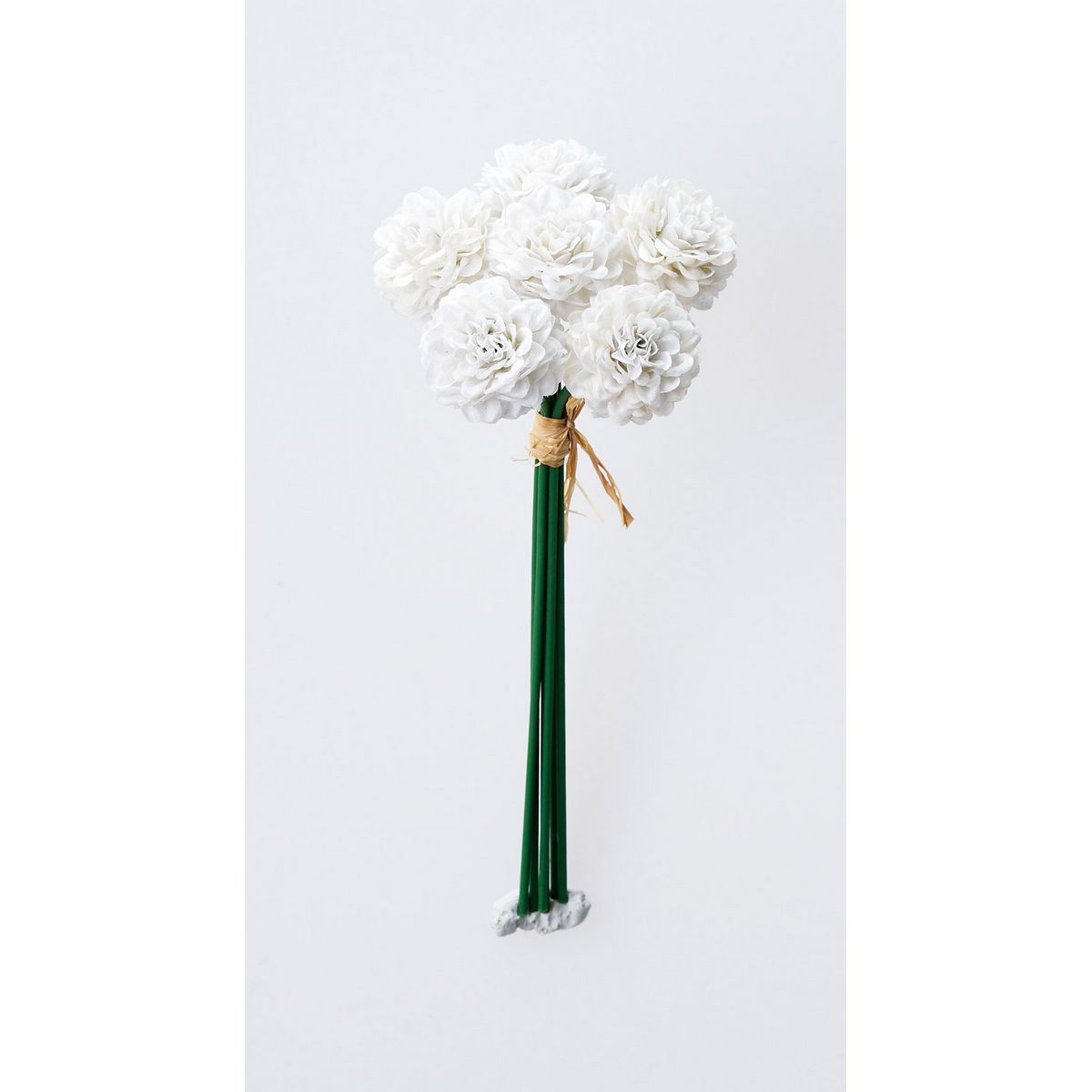 アスカ/和紙風ポンポンマムバンチ(1束6本) #001 ホワイト/A-73417-1 造花（アーティフィシャルフラワー） 造花 花材「か行」 キク（菊）・ピンポンマム
