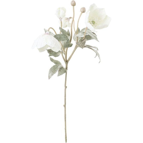 【造花】YDM/スノークリスマスローズスプレー ホワイト/FS-6167W【01】 造花（アーティフィシャルフラワー） 造花 花材「か行」 クリスマスローズ