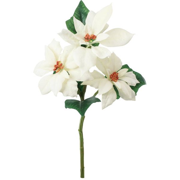 YDM/ベルベットポインセチアスプレー クリーム/FS-6156CR 造花（アーティフィシャルフラワー） 造花 花材「は行」 ポインセチア